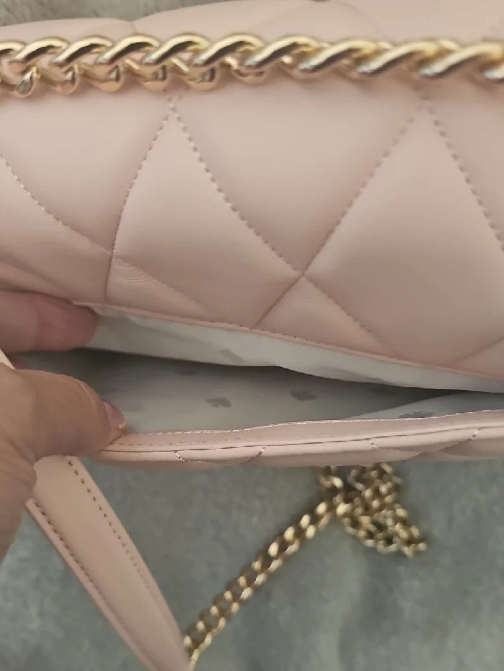 kate spade Quilted Light Pink Chain-Shoulder Crossbody